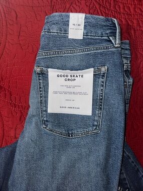 New Good American Good Skate Crop Jeans size 10